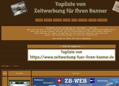 Topliste /Zeitwerbung